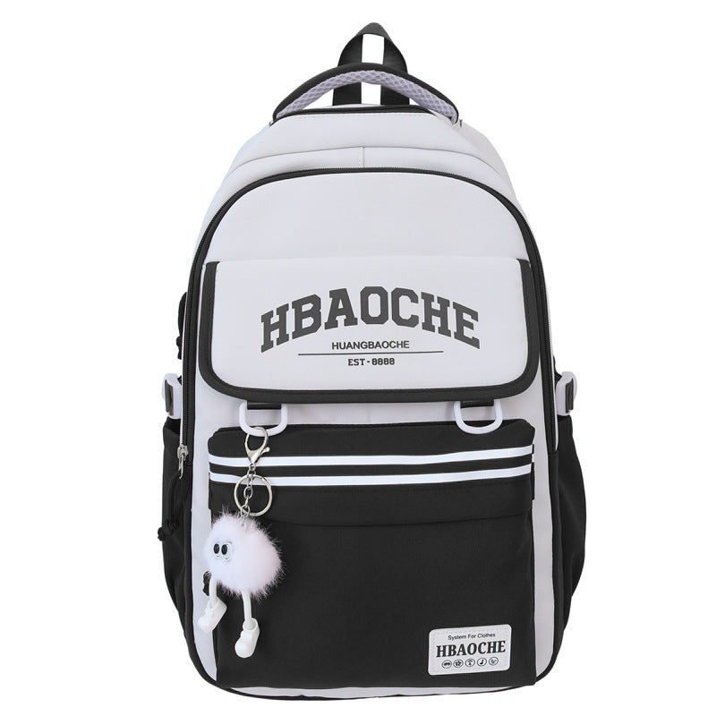 Cross-border new schoolbag female Korean version contrasting colors small and fresh junior high school backpack campus simple large-capacity backpack