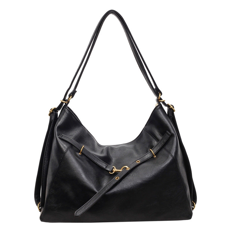 Retro tote bag women's large capacity 2025 new autumn and winter casual shoulder crossbody bag multifunctional backpack