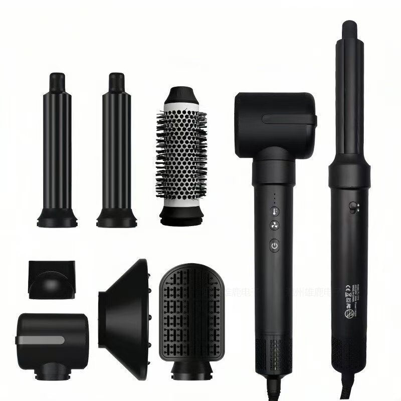 Cross-border automatic seven-in-one hot air comb automatic adsorption multi-functional curling iron brushless motor high-speed hair dryer