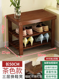 Solid wood shoe rack bench for entryway, shoe changing stool, household shoe cabinet with integrated bench seat for home use