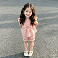 Girls' outfit  new sweet style baby girl clothes two-piece set children's lightweight princess summer clothing