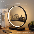 Minimalist modern nordic table lamp - bedside night light with round reindeer design, touch & remote control, usb charging port