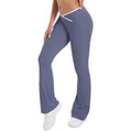 European and american nude feel tight yoga pants - color block crossover high waist wide leg flare leggings - quick dry athletic running fitness pants