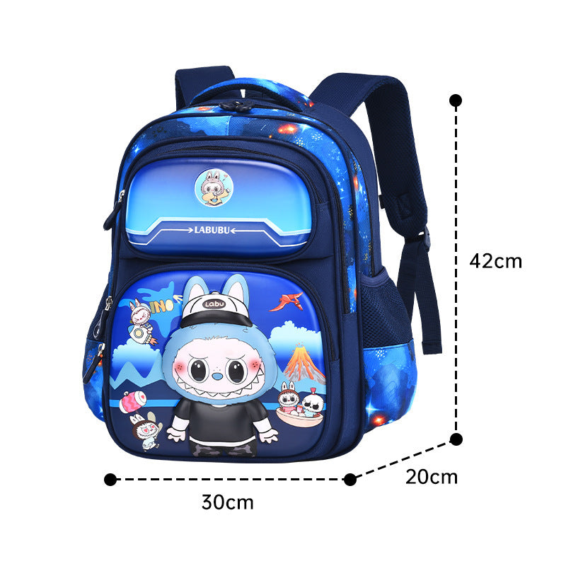 Labubu children's schoolbag new girls primary school students 2345th grade cartoon animation burden reduction ridge backpack