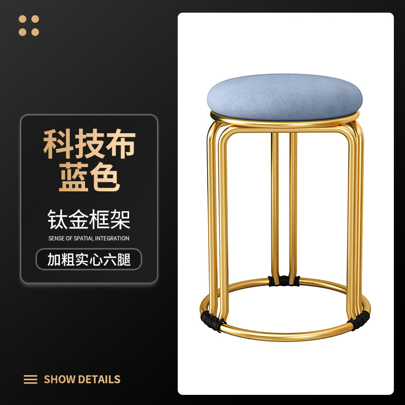 Round stool for home modern casual dining table high stool plastic stackable chair accessible luxury dining chair spare small round stool