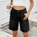Fashion cross-border foreign trade summer new  independent station washed straight-leg casual hemmed denim shorts women's fashion