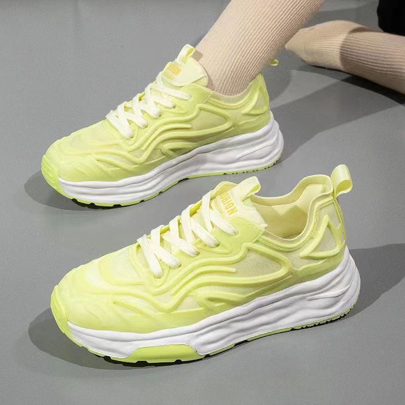 2024 four-season breathable mesh dad shoes Korean version of women's versatile sports and leisure shoes non-slip soft sole women's tide