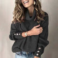 2023 wish cross-border autumn/winter european and american style women's sweatshirt, high neck knit top, ready stock