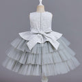 Cake skirt dinner princess skirt mesh flower girl dress girl dress skirt puffy host dress sleeveless short
