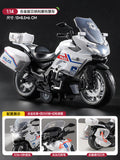Alloy motorcycle toy for boys, racing simulation motorcycle model, iron horse police car, children's pull-back toy car gift