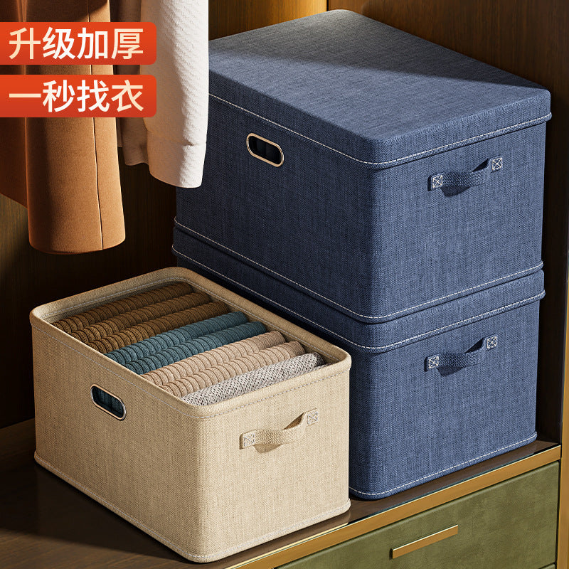 Fabric clothes storage box with lid Home wardrobe Home clothing storage box Cross-border foldable toy storage box