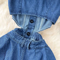 Chic hong kong style retro denim dress - women's designer button-down hollow-out slim fit midi dress with slit and knee-length design