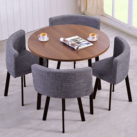 Collapsible dining table for home, small apartment, apartment, restaurant, shopfront negotiation table and chair set, reception round table