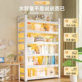 Multi-tier floor storage rack, steel bookshelf for home, living room, bedroom, kids' picture book organizer, simple iron art bookcase
