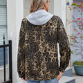 European and american cross-border e-commerce women's fashion: new washed leopard print denim jacket/outerwear for  and independent websites