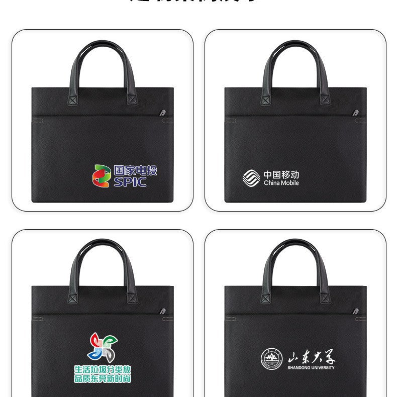 Oxford cloth 818 printed logo large capacity tote briefcase conference document bag waterproof file bag