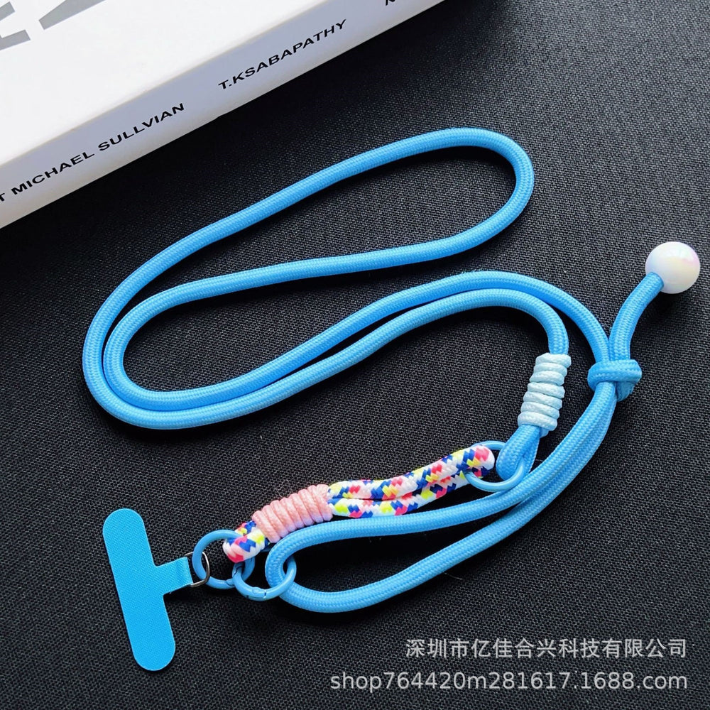 New arrival adjustable hanging neck long braided rope multi-functional wrist patchwork rope k-styletrendy color ball outdoor anti-lost