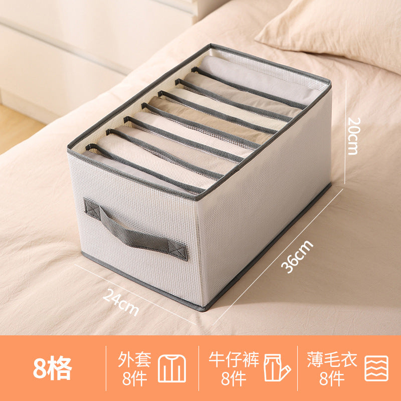 Foldable pants storage box artifact drawer type partition box clothing layered arrangement storage box pp board storage bag