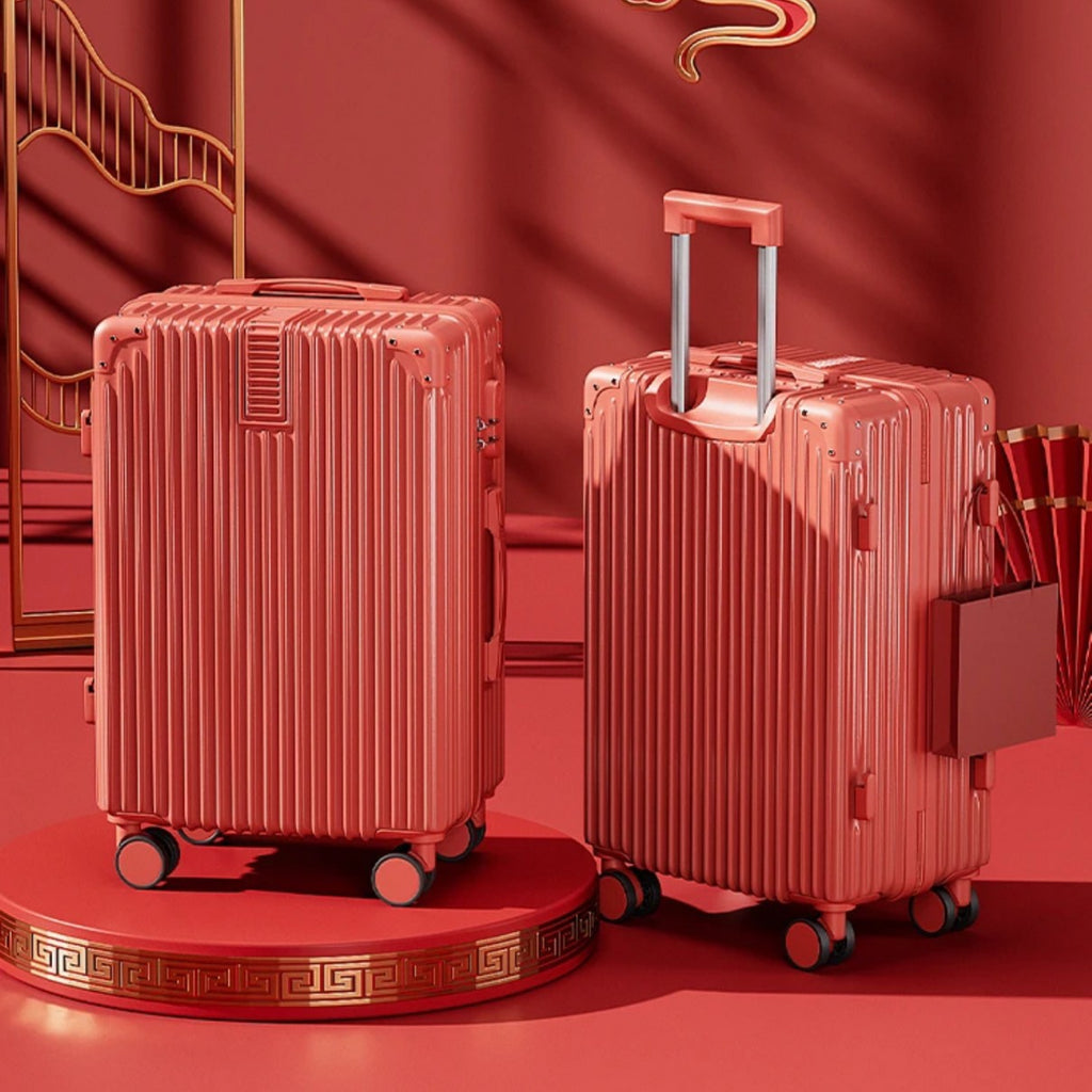 Marriage suitcase Women's 20-inch dowry trolley case Red box Bridal dowry case Large capacity password box