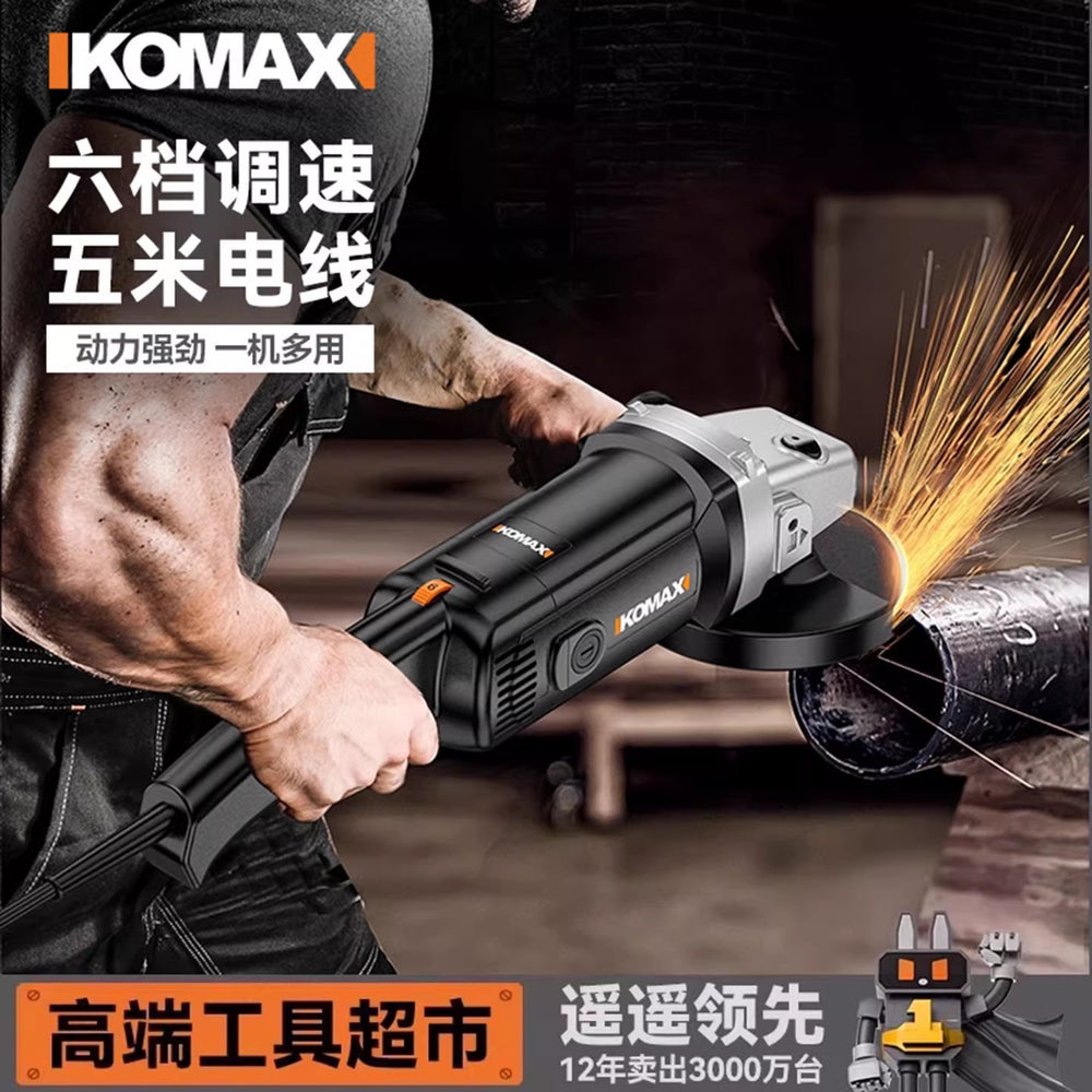 Safe, long-handled, multi-functional 150 angle grinder - ideal for home improvement, grooving, metal, stone, woodworking, cutting, and grinding