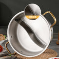 Stainless steel yuanyang hot pot golden tube ear handle thickened yuanyang clear soup brush pot glass lid flats commercial soup pot