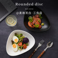 Creative triangular ceramic fruit salad plate - retro style, high-end ceramic dinnerware for restaurants and home use - deep dessert plate