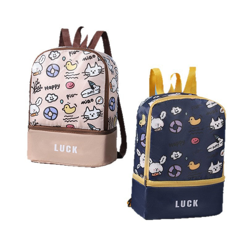 New children's swimming bag wet and dry separation belt shoe compartment beach bag waterproof swimsuit storage bag travel bag backpack