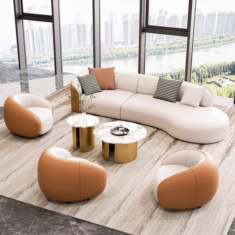 Curved sofa hotel lobby hall vip club rest area reception reception arc sales office negotiation sofa