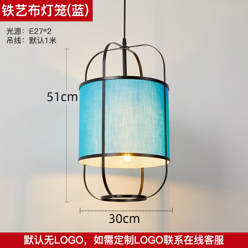 Chinese-style national tide chandelier Chinese-style round lantern lantern fixture Hot pot restaurant restaurant restaurant box booth with spotlight