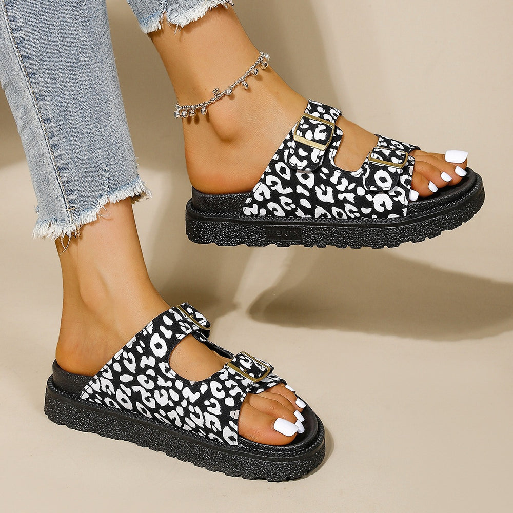 Exportthick sole slippersfashionnew arrival double-breasted slip-on sandals birkenstock summerplus size slippers beach women's shoes