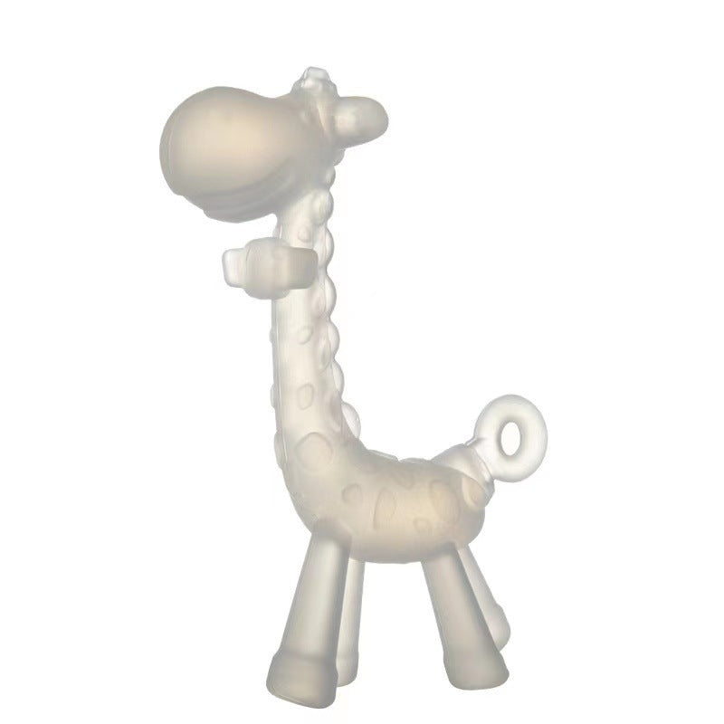 English suction card packaging baby giraffe molar stick liquid silicone toothpaste food grade baby anti-eating hand biting glue