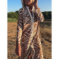 autumn new arrival: cross-border european and american leopard print v-neck long sleeve dress for women