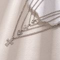 Diamond-studded heart cross pendant wholesale - cross-border fashion jewelry, multi-layer necklace, light luxury, premium full diamond clavicle chain