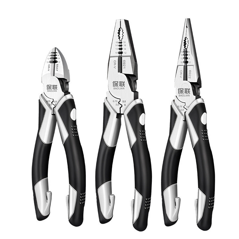 Baolian tiger pliers, wire cutters, needle nose pliers, electrician's special multi-functional flagship for home tool collection