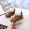 Vancahao girls' boots  winter new korean style children's fashion double-layer cotton short boots student frosted fashion boots