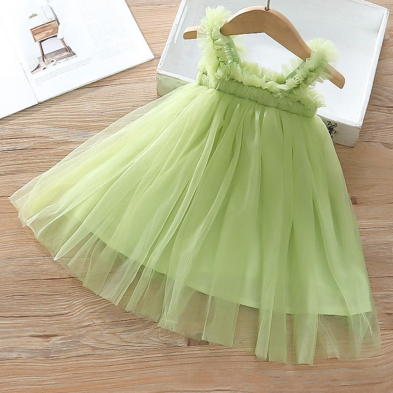 Girls' dress new arrival  summer super fairy princess dress cross-border hot seller star mesh children's dress