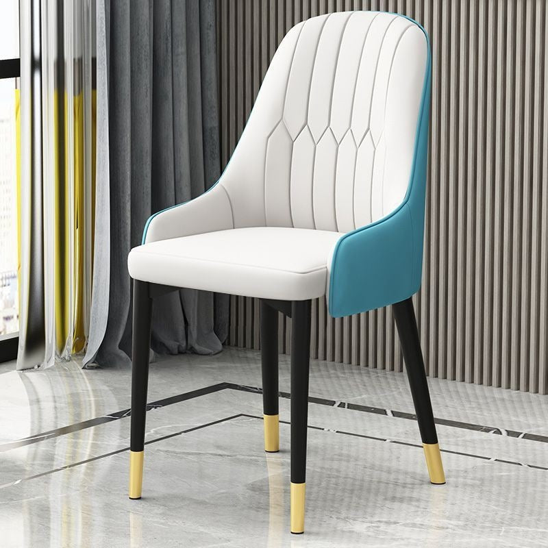 Hotel & home light luxury dining chair - minimalist modern backrest stool, office chair, restaurant leisure chair, dining table chair - metal & other materials