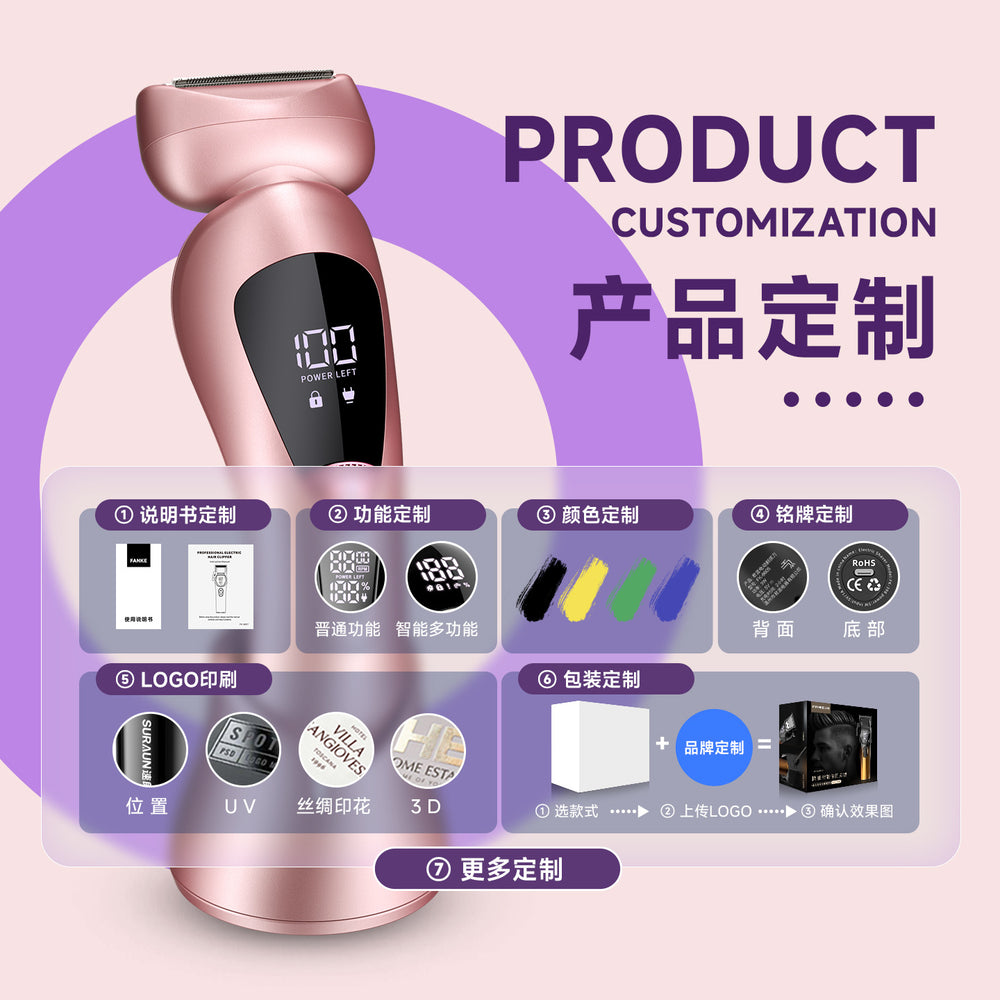 Electric shaver for women - portable, pain-free, and suitable for all over the body. ideal for underarm hair removal and intimate areas. wholesale available