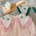 Girls' spring/autumn new long-sleeve blouse - stylish embroidered floral design, baby girl fashion, chic peter pan collar, pure cotton