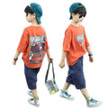 Boys' short-sleeve outfit set - summer collection,  new arrival - stylish korean fashion for mid-to-large children, trendy activewear & casual wear