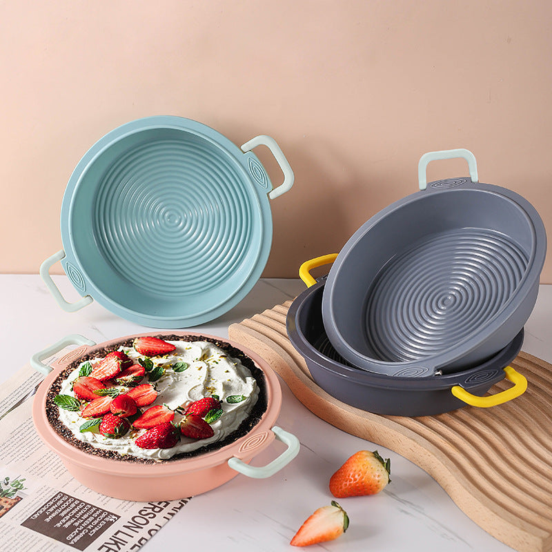 new silicone air fryer baking pan cake mold - high temperature resistant, easy release, round shape, home baking tool