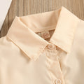 girls' autumn new arrival: collared long-sleeve ruffle princess dress shirt dress knitted vest two-piece set