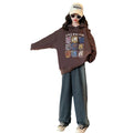 Girlfleece-linedsweatshirtfall and winterchildrenpopularfashionablethickenedkidstopstrendy children's clothing hooded loose