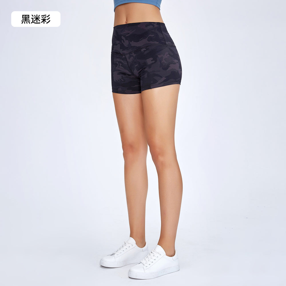 Summernew arrival double-sided brushed yoga shorts high waist hip lifting elastic silm running sports three-quarter pants for women s2037
