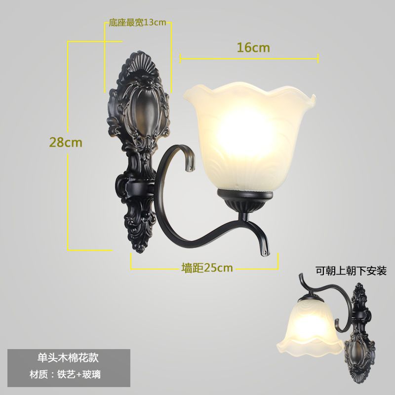 American casual wall lamp single head bedside lamp bedroom lighting living room background wall scandinavian lighting aisle corridor iron art