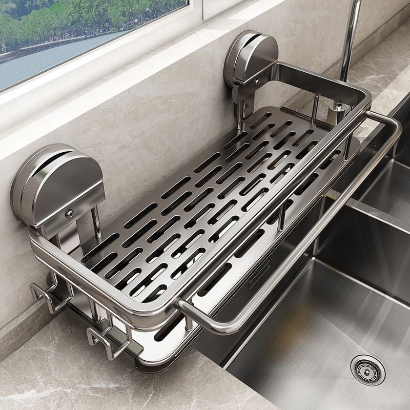 Suction cup bathroom shelf - no drilling required, wall-mounted organizer for vanity, washbasin, and toilet