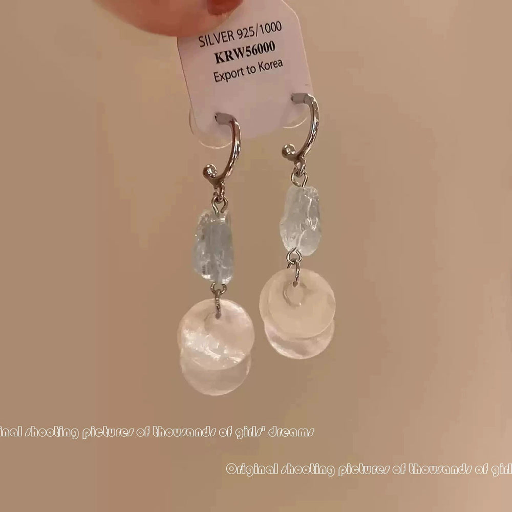 Spring break style white floral earrings - unique dopamine studs, niche design, versatile earrings