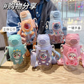 Summer fun kids' plastic straw water bottle - new cute, high-value design for elementary school students, boys and girls - portable cartoon cup