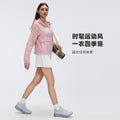 Outdoor lightweight sun protection hooded top, water-resistant cardigan, long sleeve breathable loose fit sports jacket for women d26006