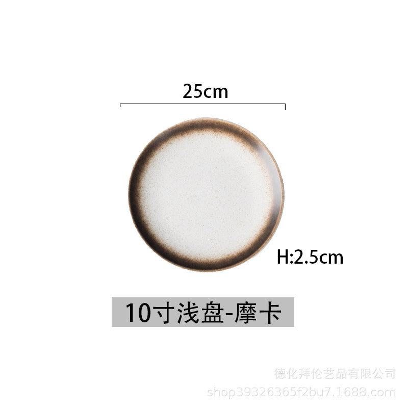 Japanese-style influencer dinner plates restaurant tableware commercial steak plates creative flat plates household dinner plates unique snack dishes